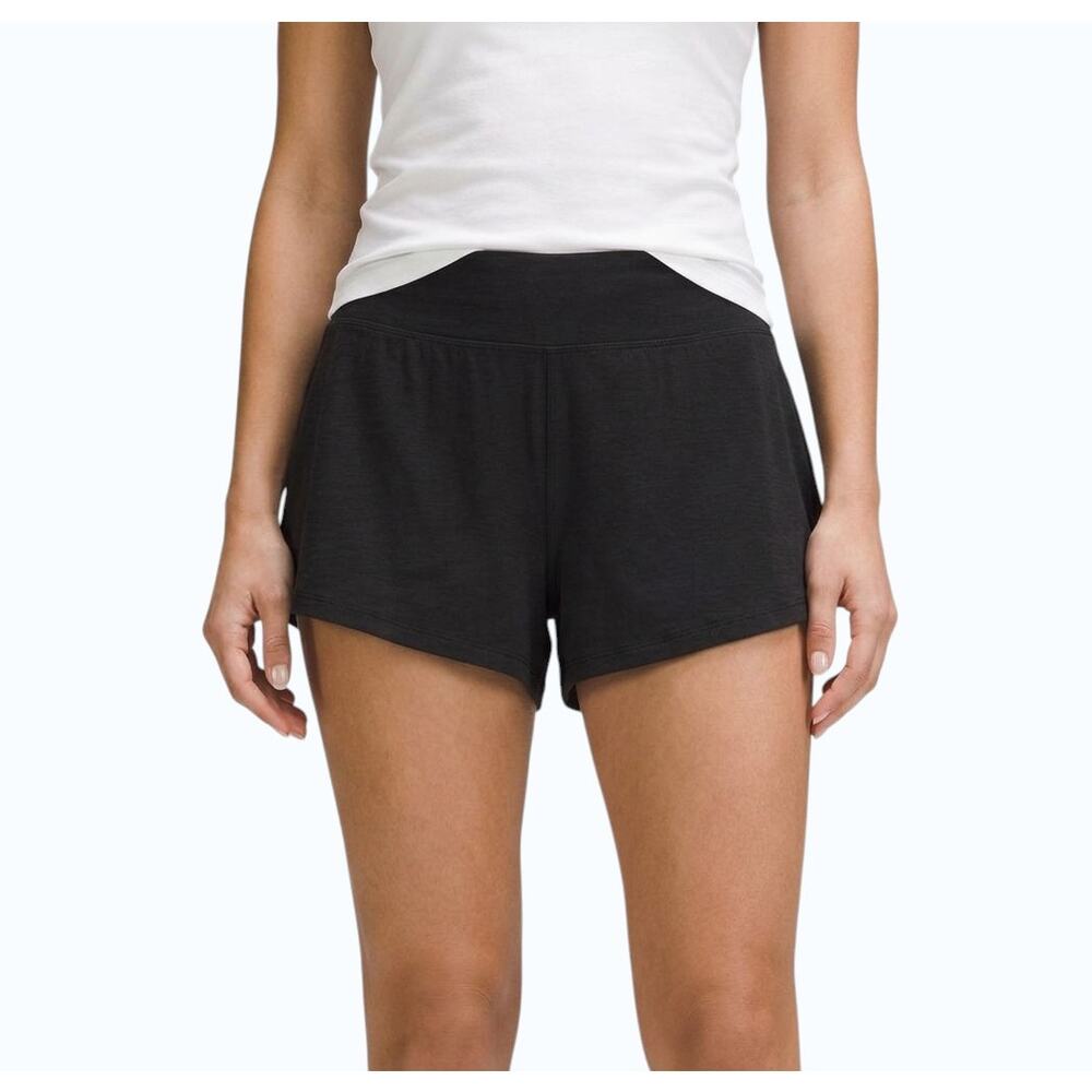 Athleta Well Rested Rib Sleep Shorts Black Lounge Women Size M NWOT
